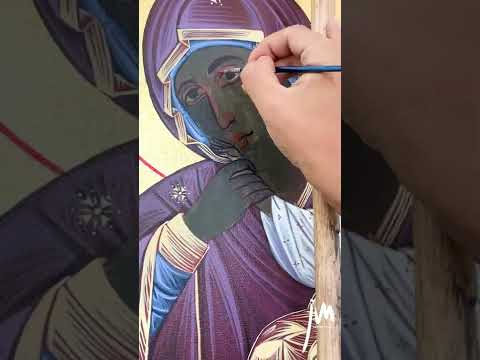 The Art Of Drawing Icons العذراء مريم Virgin Mary 