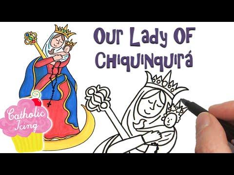 How To Draw Our Lady Of Chiquinquirá Virgin Mary With Rosary 