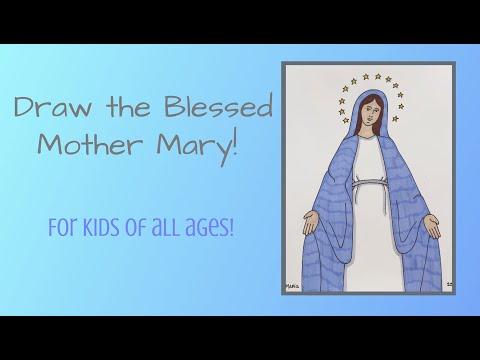 Draw The Blessed Mother Mary For Kids 