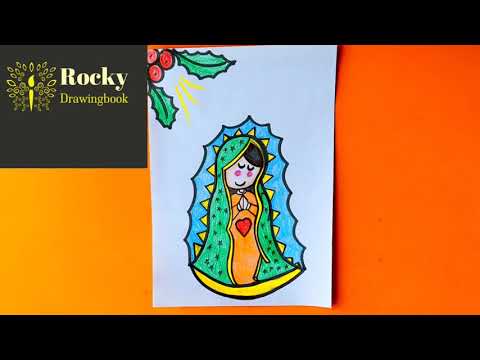 How To Draw Blessed Virgin Mary Color Drawing Step By Step The Virgin Mary Drawing Mother Mary 
