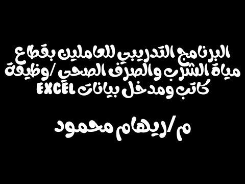 برنامج تدريبي للعاملين في قطاع مياه الشرب والصرف الصحي كاتب EXCEL ووظيفة إدخال البيانات 