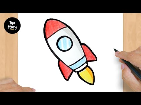 192 كيفية رسم صاروخ سهل الرسم التعليمي 