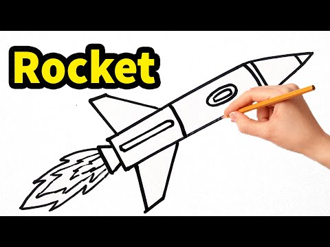 How To Draw A Rocket Easy Rocket Drawing Step By Step For Kids Cartoon Rocket Drawing 