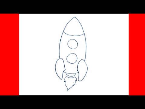 رسم سهل رسم صاروخ فضائي سهل بالخطوات تعليم الرسم رسومات سهله 