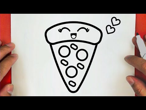 كيف ترسم بيتزا كيوت وسهلة خطوة بخطوة رسم سهل تعليم الرسم للمبتدئين Cute Pizza Drawing 