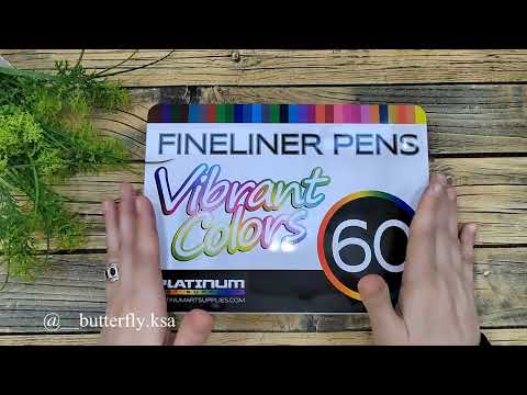 أدوات فنية ألوان فاين لاينر ماركة بلاتينيوم ٦٠ لون Review Of Fine Liner Marker 60 Colors 