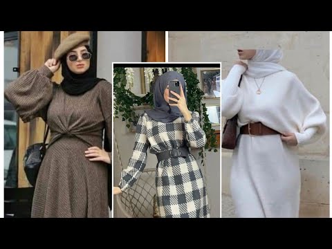 جديد فساتين خريف و شتاء 2022 2023 للمحجبات موديلات و قصات رااائعة Cajoual Hijab 