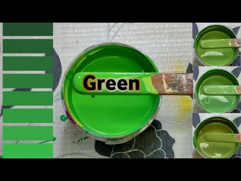طريقة عمل اللون الأخضر من الألوان الأساسية ودرجات في غاية الروعة لم تراهل من قبل بهذه الطريقة 