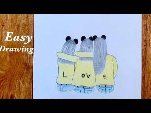 تعلم رسم بنات كيوت سهل رسم أصدقاء How To Draw 3 Three Cute Girls Drawing Easy Friends 