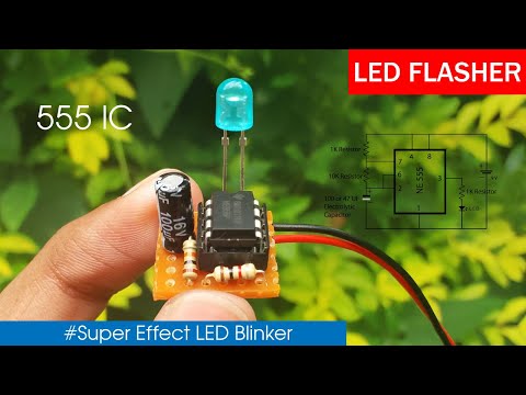 How To Make LED Flasher Circuit Using 555 Timer IC Simple LED Blinker DIY 