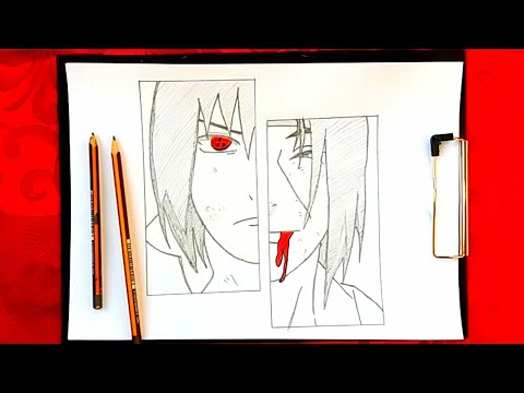 رسم انمي كيفية رسم ساسكي ضد ايتاشي بخطوات سهلة 