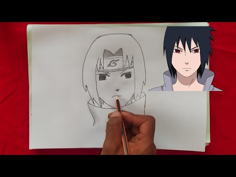 تعليم رسم الانمي رسم ساسكي أوتشيها خطوة بخطوة رسومات سهلة 