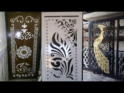 كتالوج أبواب فولاذية محفورة بالليزر أبواب L CNC نوافذ بتصميم جديد 