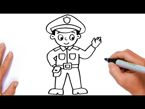 How To DRAW A POLICEMAN EASY Step By Step 