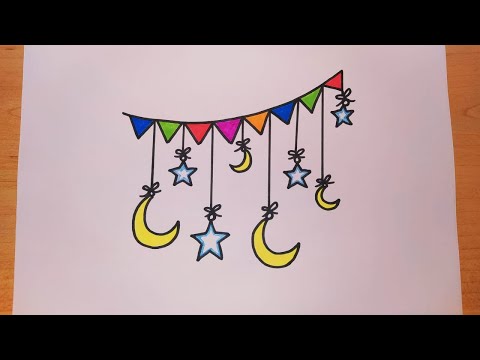 رسومات رمضان رسم زينة رمضان رسم هلال رسم نجمة رسم سهل رسم للاطفال تعلم الرسم 