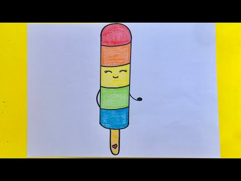 تعليم الرسم للأطفال رسم الآيس كريم لطيف للأطفال كيفية رسم رسم ما قبل المدرسة Artforkids Art Draw 