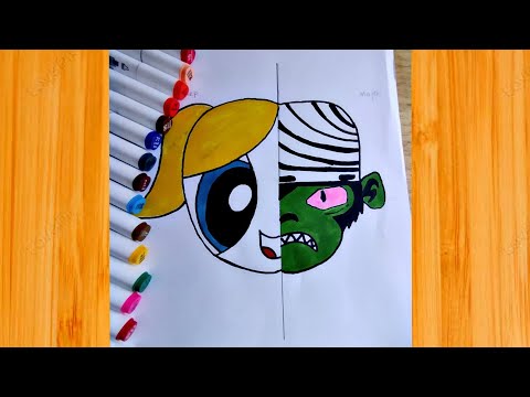 رسم كرتون فتيات القوة تعليم رسم كرتون Mojo Bubbles Fusion How To Draw Cartoon Powerpuff Girls 