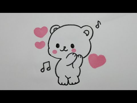 رسم دباديب كيوت رسم سهل كيوت How To Draw A Cute Bear 