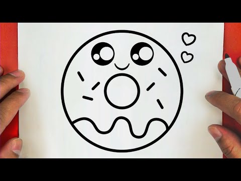 كيف ترسم دونات كيوت خطوة بخطوة رسم سهل تعليم الرسم للمبتدئين Cute Donut Drawing 