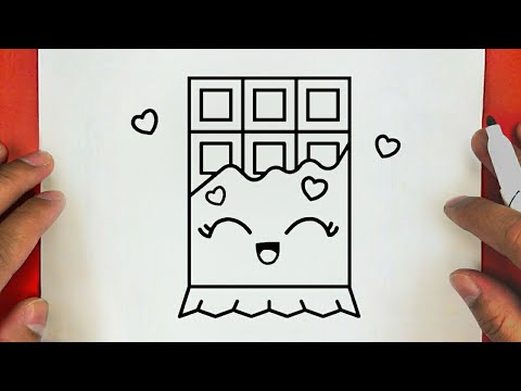 كيف ترسم شيكولاتة كيوت خطوة بخطوة رسم سهل تعليم الرسم للمبتدئين Cute Chocolate Drawing 
