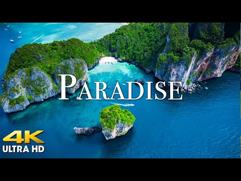 FLYING OVER PARADISE 4K UHD Amazing Beautiful Nature Scenery Relaxing Music 4K Video Ultra HD 