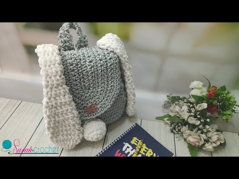 شنطه ظهر كروشيه للحضانه على شكل ارنوب لطفلك الحبوب وظهور خاص لقطتى لوسى Crochet Bunny Backpack 