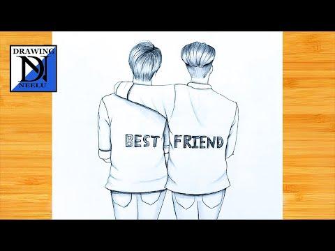 How To Draw A Boys Best Friends Very Simple Pencil Drawing Easy Drawing Boys Drawing Easy 