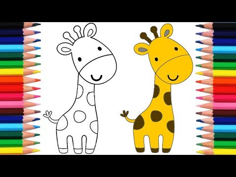 تعليم الرسم للأطفال كيف نرسم زرافة طريقة رسم زرافة للاطفال 