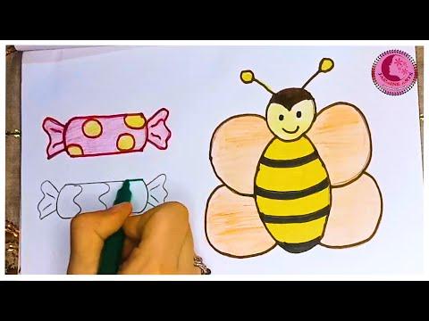 تعليم رسم النحلة والتوفى بطريقة بسيطه وسهلة 