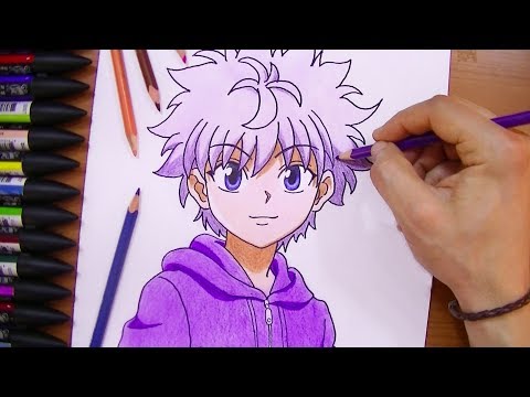 رسم كيلوا زولديك من انمي القناص تعلم رسم انمي للمبتدئين 