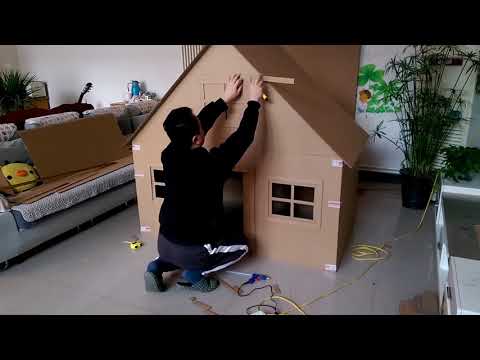 كيف تصنع بيت من الكرتون كبير جدا للأطفال 