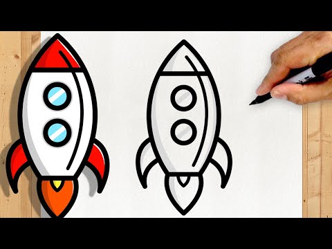 كيفية رسم صاروخ بسيطة وسهلة خطوة بخطوة 